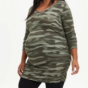 MATERNITY TUNIC TEE - SUPER SOFT CAMO